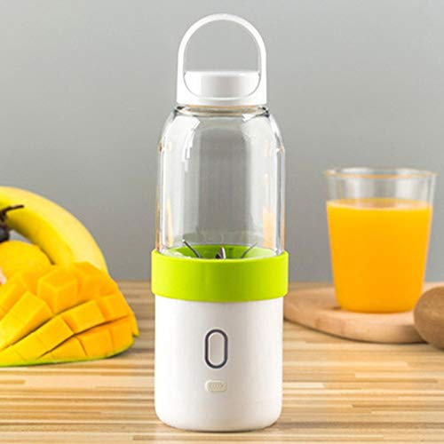 Licuadora portátil de 550 ml, exprimidor USB, mezclador de frutas y verduras, batido de leche, batido de mano, licuadora personal, extractor de jugo pequeño (color verde)