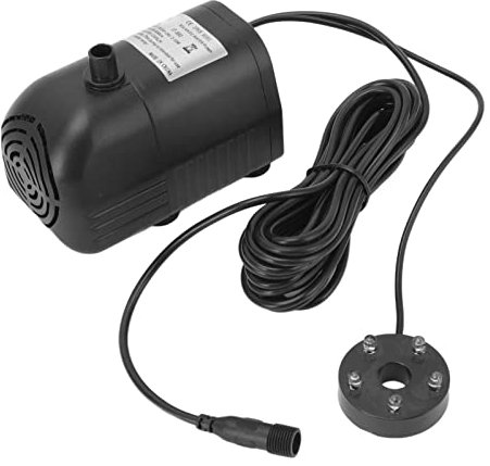 Fdit Solarwasserpumpe, Energiesparender Tauchbrunnen, Bürstenloser Pumpenbelüfter für Hydroponik und Aquaponik 6V‑24V
