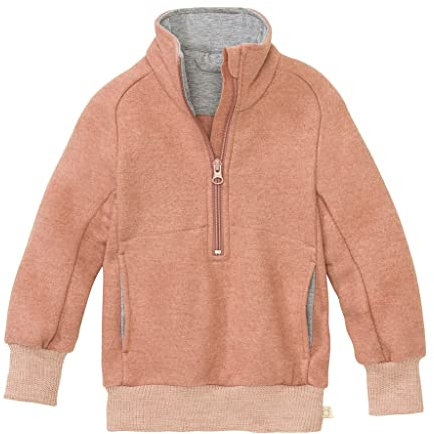 Disana Troyer, Leichter Sweater mit Reißverschluss | 100% Bio-Merinowolle GOTS, IVN Best | Baby Kleinkind Kind Unisex | Made in Germany | Rosé Gr. 86-92