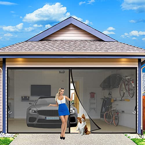 Fliegengitter Balkontür 185 x 245 cm Magnetischer Fliegenvorhang Moskitonetz, Magnetische Adsorption, Faltbar, Auto Schließen Luft kann frei strömen, für Türen/Patio Schwarz