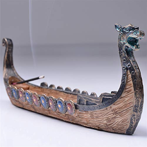 Jauhmui Räucherstäbchen Halter,Harz Drachenboot Incense Holder 27 cm