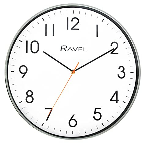 Ravel - Moderne 40cm Wanduhr für Büro und Küche - Analog Quarz - RWC.40.13 - Grau