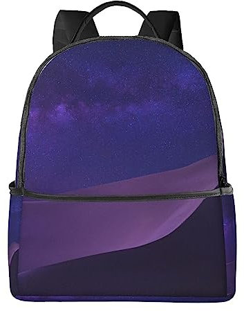 EVANEM Reiserucksack, leicht, Laptop-Rucksack, Schultertasche, Nacht in der Wüste, bedruckt für Reisen, Herren und Damen, Schwarz , One size