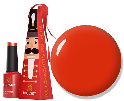 Bluesky Christmas Exclusive Gel Nail Polish Bauble 5ml, Nutcracker's Got Nuts, Red Soak-Off Gel Polish for 21 Day Manicure, Professional, Salon & Home Use, Requires Curing Under UV/LED Lamp
