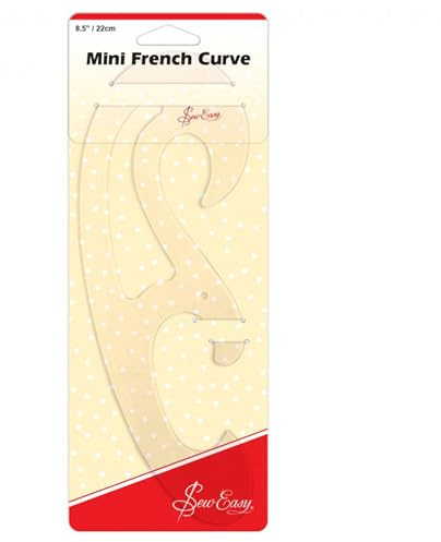 Sew Easy Mini-Schablone für französische Kurven, 22 cm, Quilt- und Patchwork-Lineal für Applikationen, transparentes Acryl, rutschfest