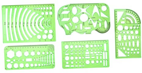 MAGICLULU 1satz Teiliges Zeichnungsvorlagen Geometrische Messschablonen Plastiklineale Für Architektur Und Kunstdesign Transparent Mit Klaren Maßstäben Für Schule Und Büro