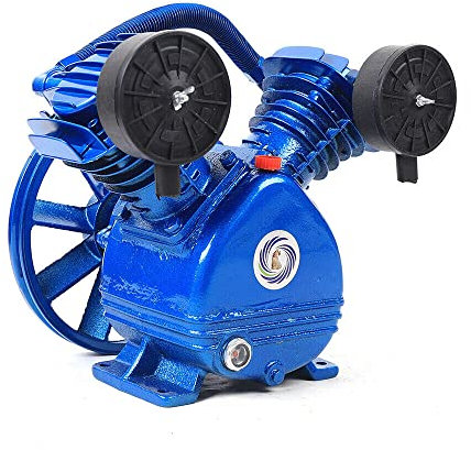 CzyuRachel Compresseur air 3hp 2,2 kW style V 2 pistons à deux cylindres tête de pompe cylindre piston outil moteur tête avec filtre à air et silencieux 250 l/min