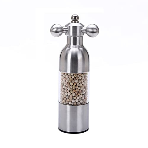Macinapepe Pepe Mulino di sale manuale macinacauca in acciaio inossidabile valvola a forma di smerigliatrice salsa di spezie gindergola regolabile Macinapepe Manuale Macinaspezie ( Color : L height 21