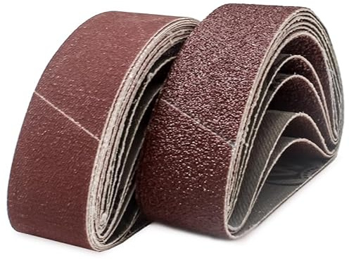 SenmaiTools 15 Pièces Bandes Abrasives 30 x 303 mm, (3 x Grain 40/80/120/180/320) Bande Ponceuse pour Ponceuses à Bande,Ponçage et Polissage