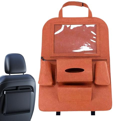 Rücksitz-Organizer für Auto – Organizer für Rücksitze und Aufbewahrungstasche, Rücksitzschutz mit Matte | Tablet-Halter aus Filz
