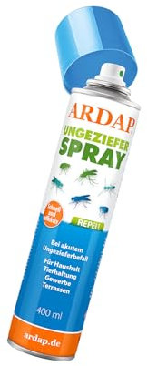 ARDAP Repell Ungezieferspray 400ml - Insektenspray bei akutem Ungezieferbefall - Abwehrend bei Insektenbefall - Insektenspray Wohnung - Schädlingsfrei - Wirkt schnell & effektiv (PT19)