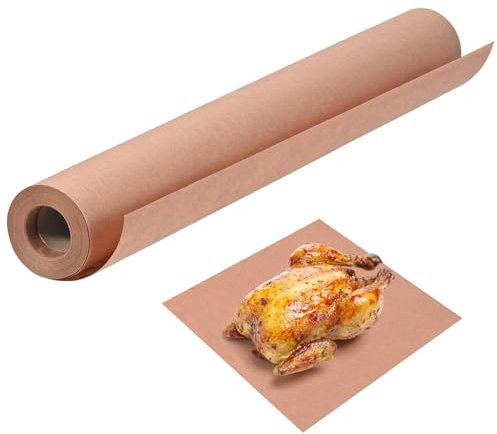 Papel Kraft Carnicero Rosa 45 cm x 15 m, Alimentario para Barbacoa, Pescado, Cocción Perfecta en Horno y Cocina