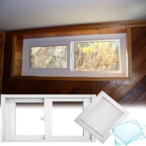 Schiebefenster Fenster Window Kellerfenster Schiebe-Heckfenster für Schuppen, Fensterersatz für Mobilheime, groß, 50-125 cm width, weißes, horizontales Keller-Aluminiumfenster mit gehärtetem Glas und