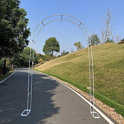 Arche de jardin en métal robuste de 3 m de large, résistante aux intempéries, cadre d'arche de mariage pour entrée de jardin, blanc, 3 m x 2,2 m
