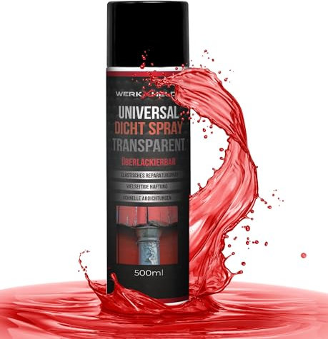WerkXheld Dichtspray 500ml - Allesdichtspray für kleine Risse an Dachrinnen und Mehr, Dichtungsmasse & Spray, Wasserdicht, Klebt & Dichtet, Transparent