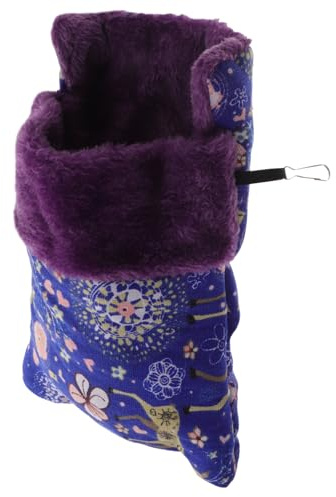 BESPORTBLE Haustier Hängebett mit Befestigung, Warmes Winterbett für Käfige | Leinwand, Blaue Hirschoptik, Inkl Gurte, Haken und Clips, für Frettchen und Ratten