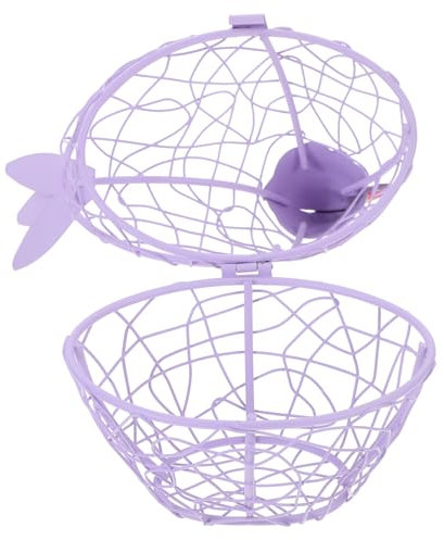 Vaguelly Huevera Gallina De Metal Cesta Decorativa Para Cocina Cesta Multifunción Porta Huevos
