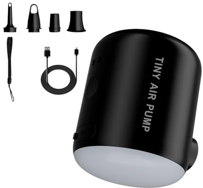 Hogvinnatil Pompe à air gonflable, pompe flottante de piscine - Camping Air Matchation Gonflateur rechargeable avec lumière - Pompe de soufflage électrique de 2200 mAh pour voyages à la maison