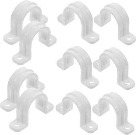 STOBOK 20pcs Tubing Clamps for PVC Pipe Joints U-Shaped Clamp Clips Strong Load-Bearing for Pipeline Projects