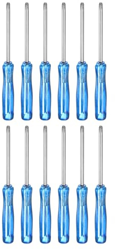 sourcing map Lot de 12 petits tournevis cruciformes PH00 #00 de 6,6 cm de long en acier au carbone avec poignée ergonomique en ABS pour réparation de bricolage, bleu