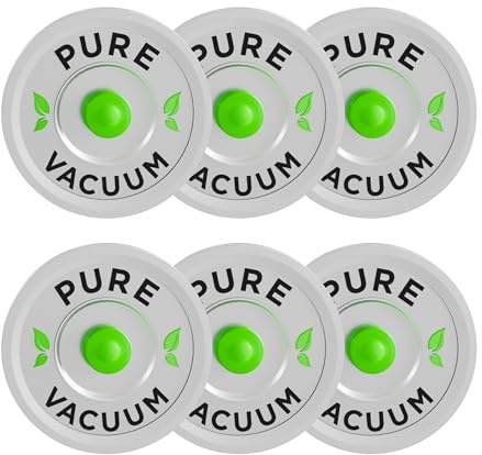PURE MVP Premium Wide Mouth Mason Jar Vacuum Lids | Triple Thick Stainless Steel | Perfect for Juice, Smoothies to Extend Freshness 8x | Easy-Release Valve w/Leak Detection for Fermentation
