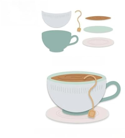 Kaffeetasse Stanzschablone, Metall Stanzformen Set für Kartenherstellung