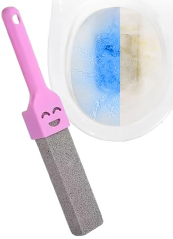 Toilet Bowl Cleaner - 10.43x1.38 in Pumice Stone Brush Handle for Rust Removing, Limescale Erasing with Deep Cleaning Function, Scrubbing Block for Kitchen Bathroom Bathtubs Tiles Grills, Gray