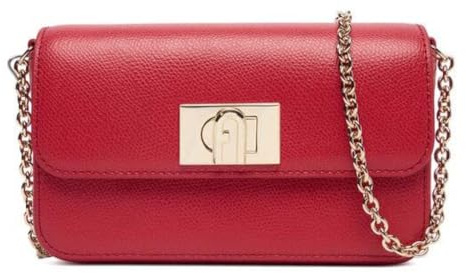 Furla Leder Umhängetasche Abendtasche 1927 Mini Crossbody Bag Ruby rot