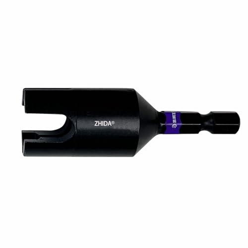 ZHIDA Flügelmutter-Schraubendreher-Bit für Ösen- & Hakenschrauben, 50 mm, 1/4 Sechskant, Schwarz, rostgeschützt, 1 Stück (black)