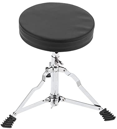 Yctze Trône avec Batteurs Rembourrés – Tabouret de Batterie à 3 Pieds avec Pieds en Caoutchouc Antidérapants, Double Support et Design Pliable – Comprend des Baguettes en Bois d'érable 5A