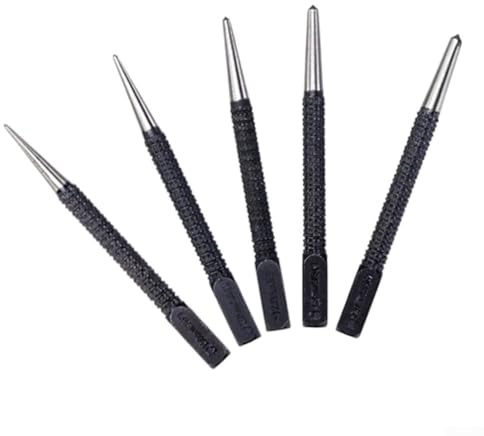 5-teiliges Körner-Set für Metall, Holz, Lochmarkierung und Positionierung mit den Größen 3/32 1/16 5/64 9/64 5/32 Locator Puncher Pin Marker für Bohrerkennung