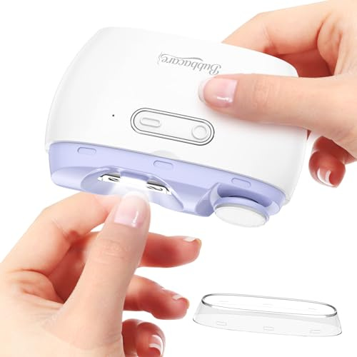 Elektrischer Nagelknipser, Elektrischer Nagelschneider Geeignet für Kinder, Erwachsene und Ältere, Automatischer Nagelknipser mit 2 Einstellbaren Geschwindigkeiten, Nagelknipser mit LED-Licht und Chip