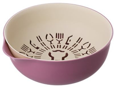 NUOBESTY Colador de Plástico Desmontable Doble Capa para Cocina, Cesta de Drenaje Morada, Organizador Multifuncional para Frutas y Verduras, Escurridor para Lavabo Doméstico