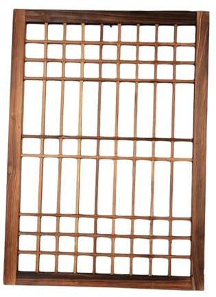 CLSSLVVBN Marco de ventana de Para madera, enrejado para terraza, arte pared, decoración rústica, cambio estaciones y exhibición plantas trepadoras y flores, patio granja, marco ventana Para madera,