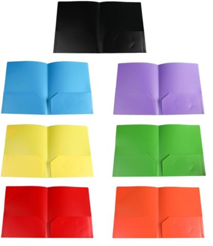 Chemises Plastique à Poches Pp 7 Pièces, Dossier Double Poche