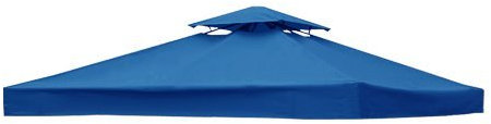 Greenbay Blue Replacement Top Fabric for 3x3m Gazebo Pavilion Roof Canopy with Air Vent - 2 Separate Cover Pieces for 2-Tier Frame Gazebo