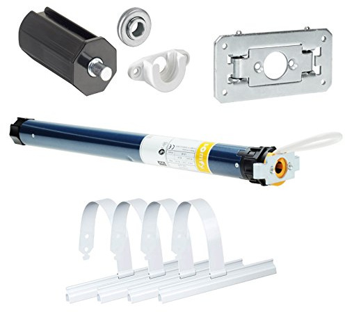NOBILY Bundle bestehend aus Somfy Rolladenmotor LS40 Vulcan Zugkraft 13Nm (36kg) SW40, Universallager & Nobily Mechanik-SET