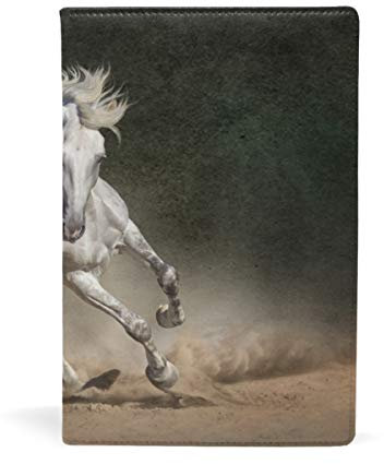 FANTAZIO Lehrbuch-Hüllen, weißes Pferd, geeignet für kleinere, dünnere Bücher bis 22,6 x 14,5 cm