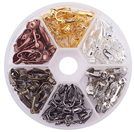 Supvox Ohrringe Clip on Zubehör 36 Stück Ohrclips Für Ohrringe Ohne Ohrlöcher Diy Schmuckzubehör Mit Aufbewahrungsbox Für Modische Ohrclips