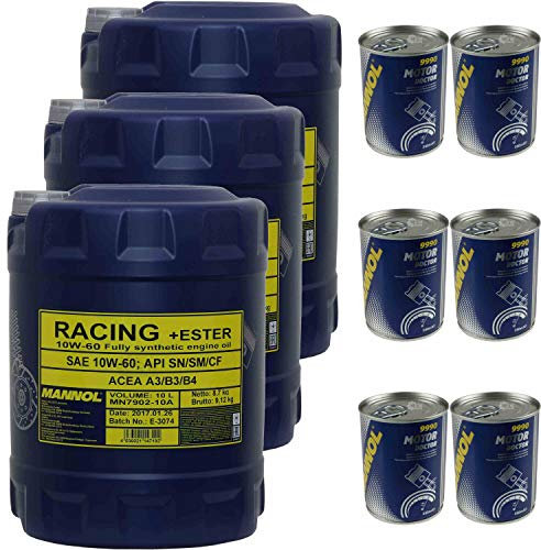30L Motoröl MANNOL SAE 10W-60 RACING+ESTER 6xMotor Doctor