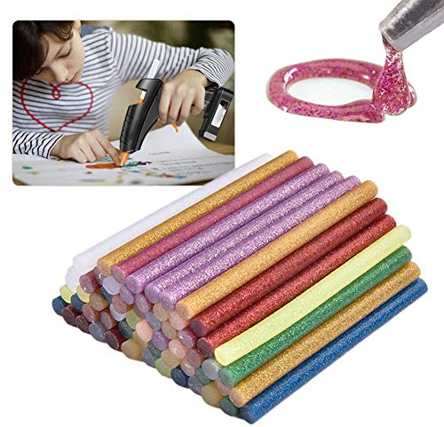 Klebesticks/Klebestifte 7mm Für Heißklebepistolen - 12 Farben Heißklebestifte Bunt - 60 Sticks - Heißklebestifte 7mm Für Reparatur, Abdichten, Basteln, Holzarbeiten (7 X 100mm)