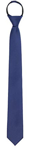 WANYING Hombre Corbata Estrecha 6cm con Cremallera Pre-atado Corbata Seguridad Casual Business Longitud 48cm - Liso Azul oscuro