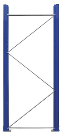 eurokraft | Palettenregal-Stützrahmen | vormontiert | enzianblau RAL 5010 / verzinkt | HxT 2100 x 900 mm