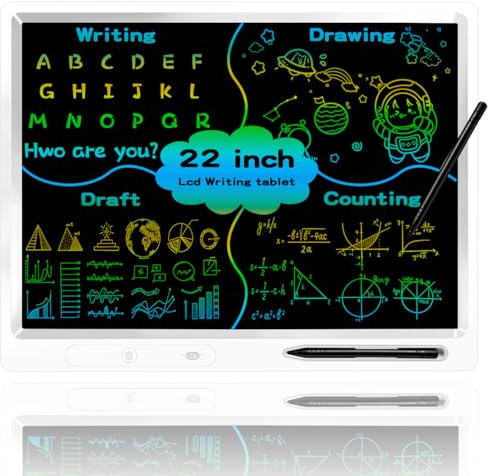 22 Inch LCD Writing Tablet for Kids, Large Drawing Board for Learning &Homeschool, Eye Protection Reusable Writing Pad, One-Click Erase,Educational Toy for Toddlers Travel & Quiet Play