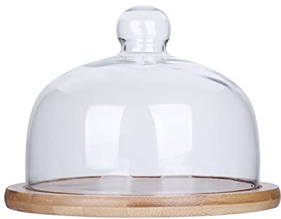 alzata per dolci Cassettone della torta con coperchio della polvere di vetro Torta rotonda Stand Bupcake Holder Dessert Stand Tavolo Decorazioni per Tè Party, Matrimonio, Compleanno porta torte