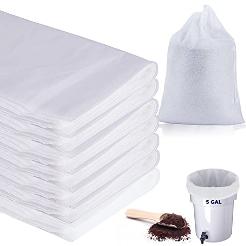 50 Pack Cold Brew Coffee Filters, 20 x 20, Fits 5 Gallon Brewers | Brews Up to 5 lbs Coffee, Heavy-Duty Nonwoven, Disposable, Less Sediment, Fits Most 5 Gallon Cold Brew Systems
