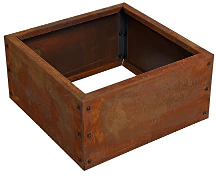 ESTEXO Beeteinfassung Beetumrandung Edelrost Hochbeet Rost Cortenstahl Umrandung Rahmen Pflanzbeet Pflanzkasten Blumenkasten (50x50x25 cm)