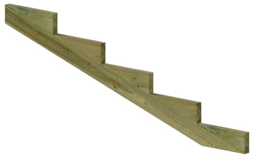 Gartenwelt Riegelsberger Treppenwange XL für 5 Stufen Tiefe 39 cm Geschosshöhe 65 cm Massivholz Kiefer imprägniert 1 Stück