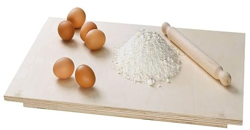 Tavola per Impastare Pasta in Legno di Betulla + Mattarello 57 x 37 cm