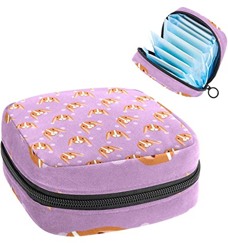 Pink Pet Period Pouch Tragbare Tampon Aufbewahrungstasche für Damenbinden, Mehrfarbig, 4.7x6.6x6.6 in/12x17x17 cm